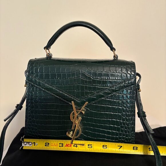 NEW YSL Calfskin Crocodile Embossed Mini Cassandra Gold Hardware with Dust Bag - Picture 5 of 14